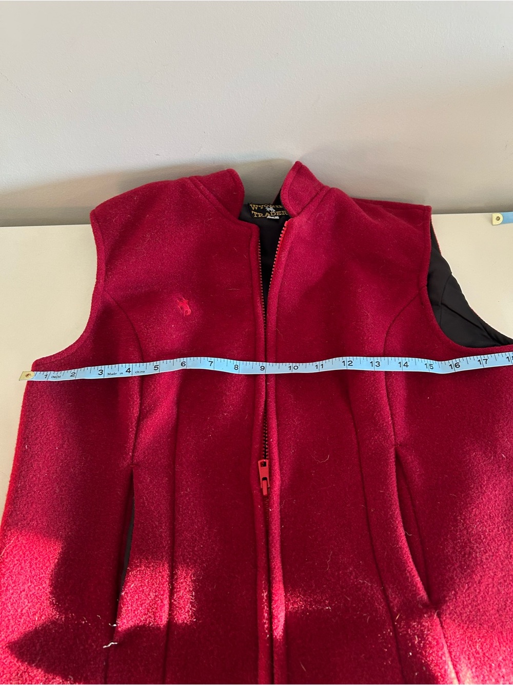 Wyoming Traders Cranberry Red 100% Wool Sierra Western Vest Gorpcore Medium - Picture 4 of 7